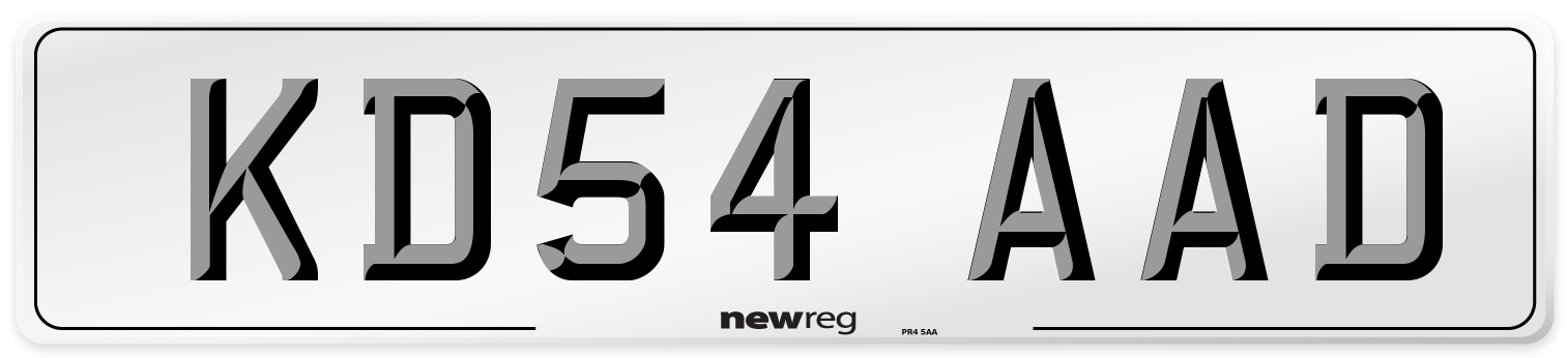 KD54 AAD Number Plate from New Reg